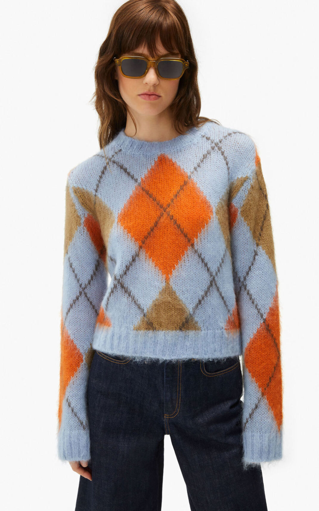 Kenzo Argyle wool Pulóver Női Narancssárga | ID.697519